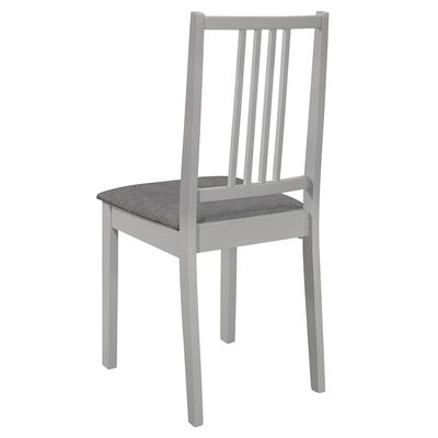 vidaXL Cadeiras de jantar com almofadões 6 pcs madeira maciça cinzento
