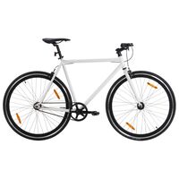 vidaXL Bicicleta de mudanças fixas 700c 59 cm branco e preto
