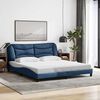 vidaXL Estrutura de cama sem colch&atilde;o Hvar 180x200 cm tecido azul