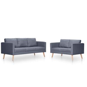 vidaXL Conjunto de sof&aacute;s de 2 lugares e 3 lugares tecido cinza escuro