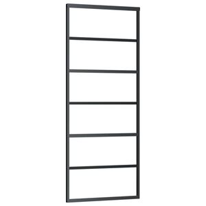 vidaXL Porta deslizante em vidro ESG e alum&iacute;nio 76x205 cm preto