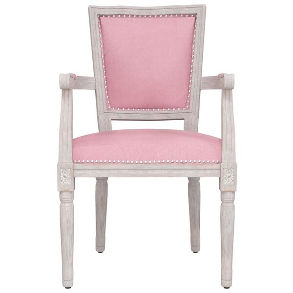 vidaXL Cadeira de jantar veludo rosa