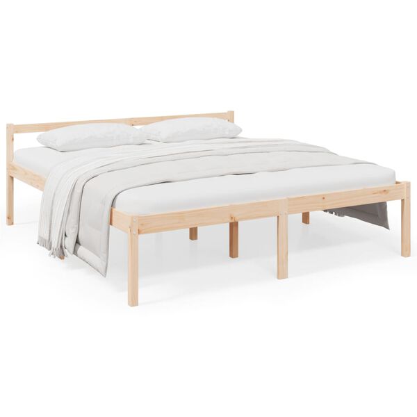 vidaXL Cama para idosos 200x200 cm pinho maci&ccedil;o