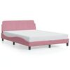 vidaXL Estrutura de cama com cabeceira Dover 140x190 cm veludo rosa
