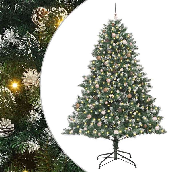 vidaXL &Aacute;rvore de Natal Artificial Verde 240 cm PVC, Pl&aacute;stico e A&ccedil;o