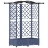 vidaXL Cama Elevada com Treli&ccedil;a e Telhado Cinzento 124 x 40 x 126 cm