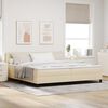 vidaXL Cama Box com cabeceira Manual Creme 200 x 200 cm tecido