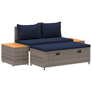 vidaXL Conjunto de Sof&aacute;s para Exterior 4 -Seater 4 pcs 55 x 30 x 39 cm