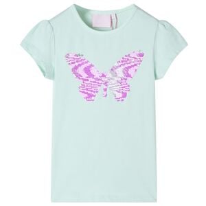 T-shirt de manga curta para crian&ccedil;a menta-claro 128