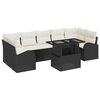 vidaXL Conjunto de Sof&aacute; de Jardim 8 unid. Preto vime PE