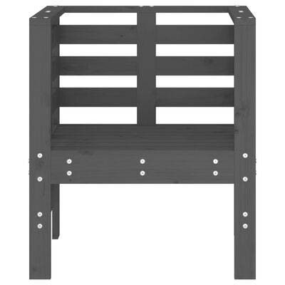 vidaXL Cadeiras de jardim 2 pcs 61,5x53x71 cm pinho maciço cinzento