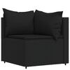 vidaXL 4 pcs conjunto lounge de jardim c/ almofad&otilde;es vime PE preto