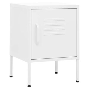 vidaXL Mesa de cabeceira 35x35x51 cm a&ccedil;o branco