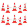 vidaXL Conjunto de cones com corrente de 10 m vermelho e branco