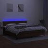vidaXL Cama box spring c/ colch&atilde;o/LED 160x200cm tecido castanho-escuro