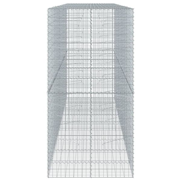 vidaXL Cesto gabião com cobertura 450x100x200 cm ferro galvanizado
