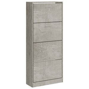 vidaXL Sapateira 63x24x147 cm derivados de madeira cinzento cimento