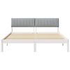 vidaXL Estrutura da cama Branco e cinza claro 160 x 200 cm