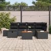 vidaXL Conjunto de Sof&aacute; de Jardim 7 pcs Preto 55 x 62 x 69 cm