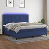 vidaXL Cama box spring c/ colch&atilde;o e LED 200x200 cm tecido azul
