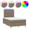 vidaXL Cama box spring colch&atilde;o/LED 120x200cm tecido cinza-acastanhado