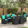 vidaXL Conjunto de Jantar para Jardim 7 pcs Preto Rattan Sint&eacute;tico