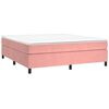 vidaXL Cama com molas/colch&atilde;o 160x200 cm veludo rosa