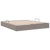 vidaXL Cama com Armazenamento Cinzento-acastanhado 160 x 200 cm tecido