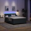vidaXL Cama Box Spring LED Cinza Escuro e Branco 140 x 190 cm