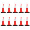 vidaXL Cones de sinaliza&ccedil;&atilde;o refletores com bases pesadas 10 pcs 75 cm