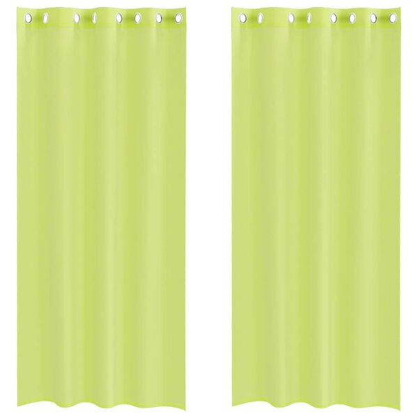 vidaXL Cortinas de voile com ilh&oacute;s 2 pcs verde-ma&ccedil;&atilde; 140x245 cm