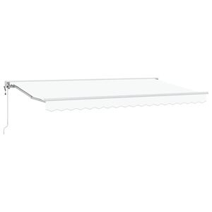 vidaXL Toldo Retr&aacute;til Branco 400 x 200 cm Poli&eacute;ster e Metal