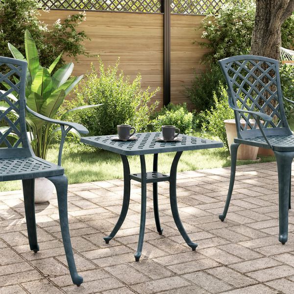 vidaXL Mesa de jardim 53x53x53 cm alum&iacute;nio fundido verde