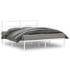 vidaXL Estrutura de cama com cabeceira 160x200 cm metal branco