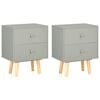 vidaXL Mesas cabeceira 2 pcs 40x30x50cm madeira pinho maci&ccedil;a cinzento