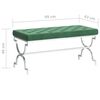 vidaXL Banco 99 cm a&ccedil;o inoxid&aacute;vel e veludo verde-escuro