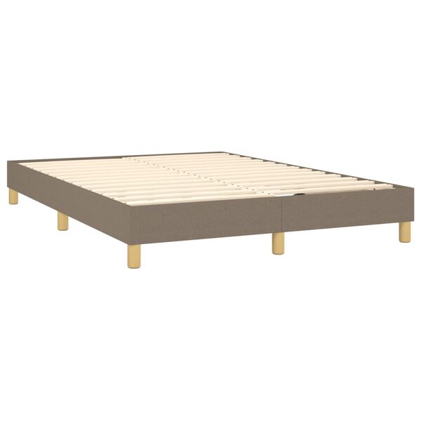 vidaXL Cama com molas/colch&atilde;o 140x190 cm tecido castanho-acinzentado