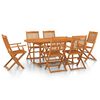 vidaXL 7 pcs conj. de jantar para jardim 180x90x75 cm ac&aacute;cia maci&ccedil;a