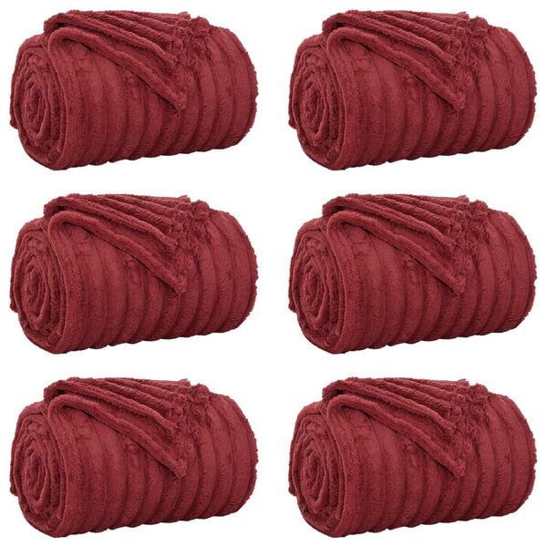 vidaXL Cobertores de Sof&aacute; 6 pcs Vermelho Bordeaux 270 x 240 cm L&atilde;