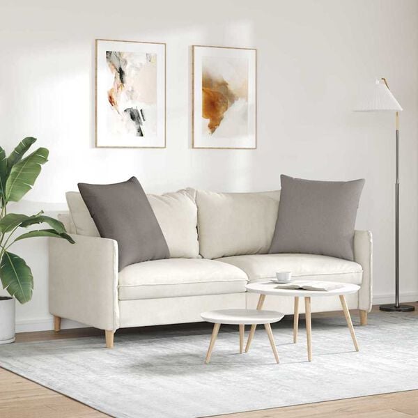 vidaXL Travesseiros de Sof&aacute; 2 pcs Cinzento-acastanhado 80 x 80 cm