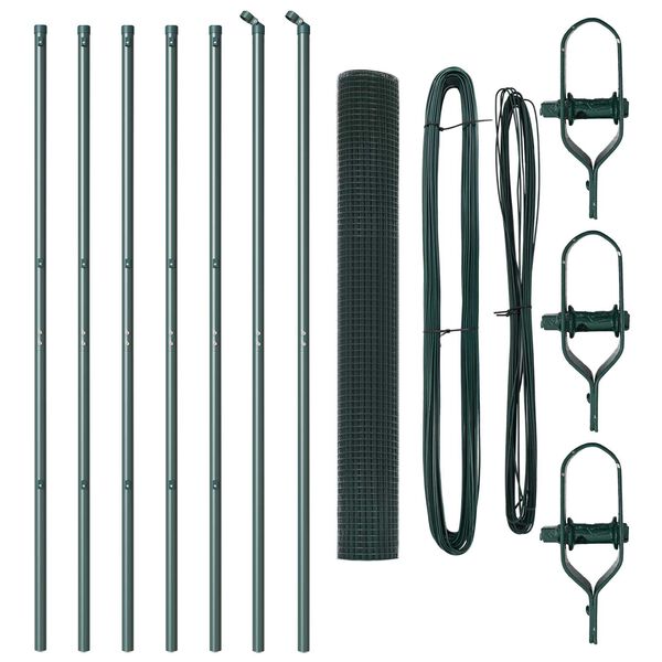 vidaXL Poste de Cerca Verde 10 x 1,2 m (rolos de malha de 16 x 16 mm)