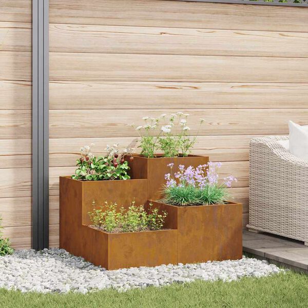 vidaXL Vaso de Jardim Ferro Enferrujado 80 x 80 x 60 cm A&ccedil;o corten