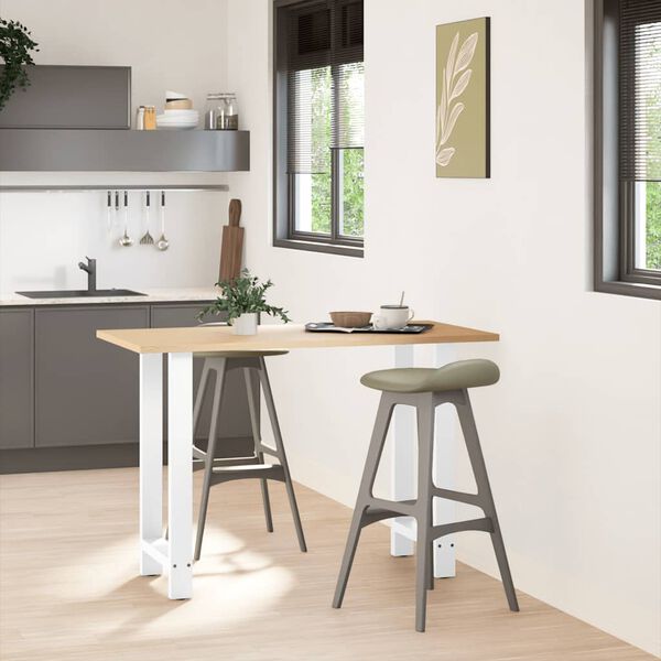 vidaXL P&eacute;s para mesa de bar , brancos, 2 pe&ccedil;as, 50x(90-91) cm, a&ccedil;o