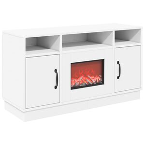 vidaXL Lareira el&eacute;trica Branco 100 x 33 x 55 cm Derivados de madeira