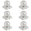 vidaXL Tampas globo p/ postes veda&ccedil;&atilde;o 6 pcs metal galvanizado 91x91mm