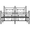 vidaXL Estrutura de cama com cabeceira e p&eacute;s 140x190 cm metal preto