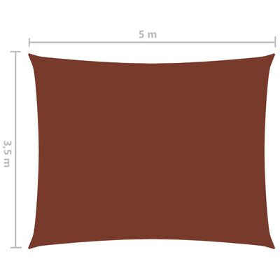 vidaXL Para-sol vela tecido oxford retangular 3,5x5 m terracota