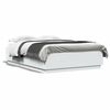 vidaXL Estrutura cama c/ luzes LED 160x200 cm derivados madeira branco