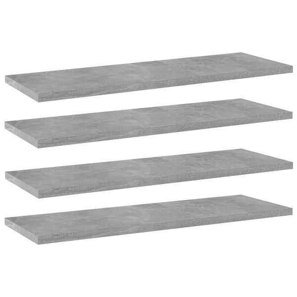 vidaXL Prateleiras para estante 4 pcs 60x20x1,5cm contraplacado cinza