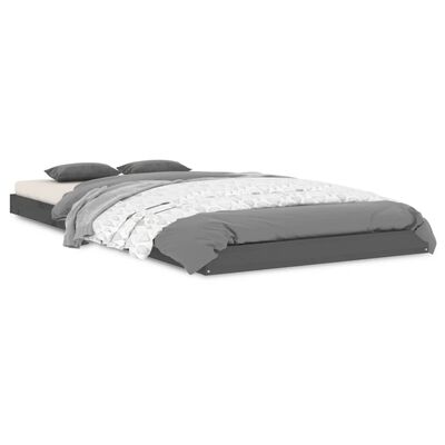 vidaXL Estrutura de cama de solteiro 90x190 cm pinho maciço cinzento